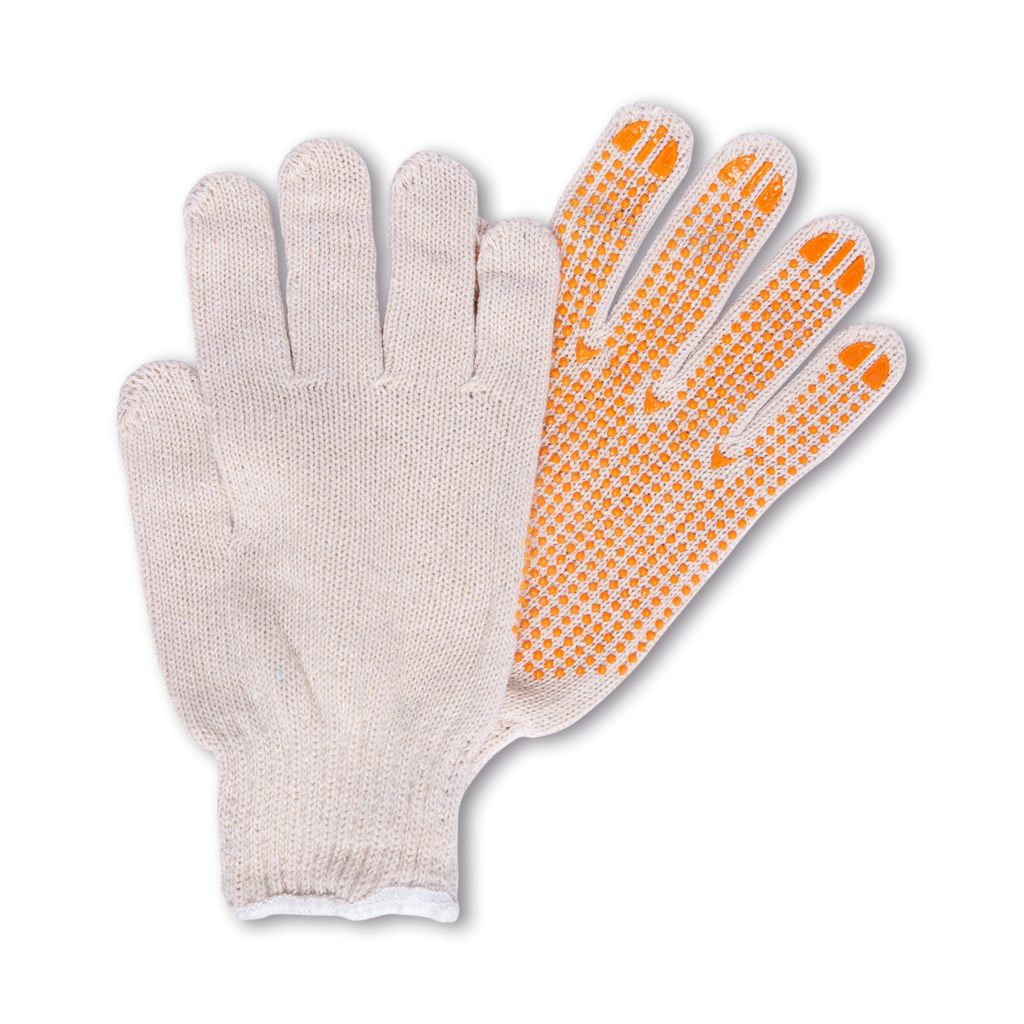 Zwei Handschuhe in grau und orange, welche für den Kletterwald sind.